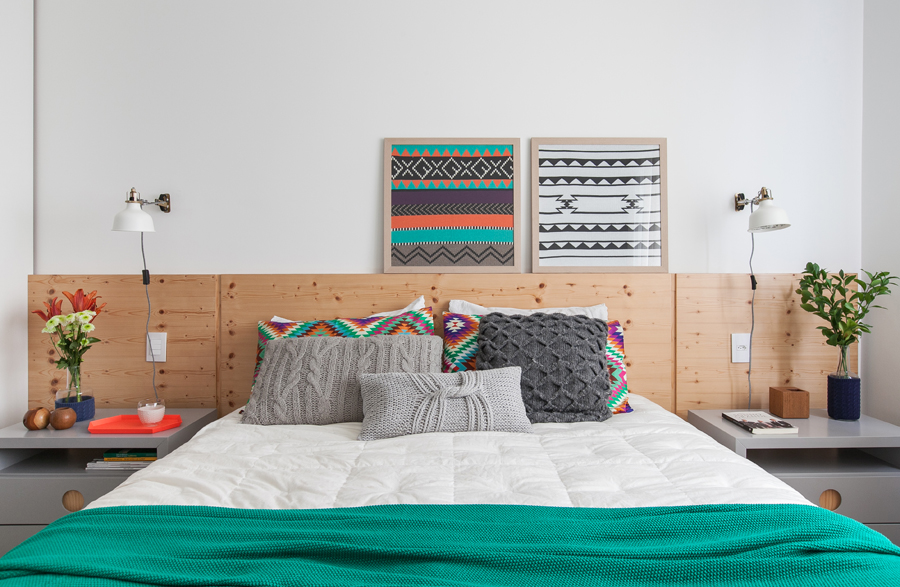 Quartos coloridos com ar escandinavo