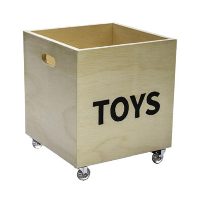 Caixote de madeira para brinquedos