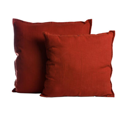 Capa almofada linho tinturado terra