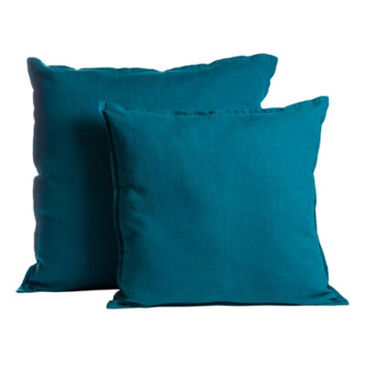 Capa almofada linho tinturado aqua