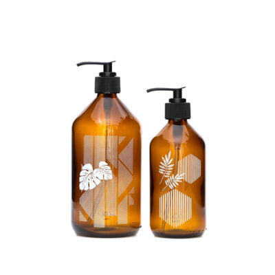 KIT PORTA SABONETE LÍQUIDO GEOMÉTRICO