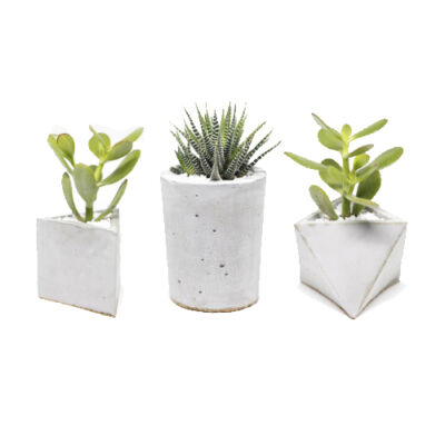 TRIO DE VASOS DE CONCRETO FIGA