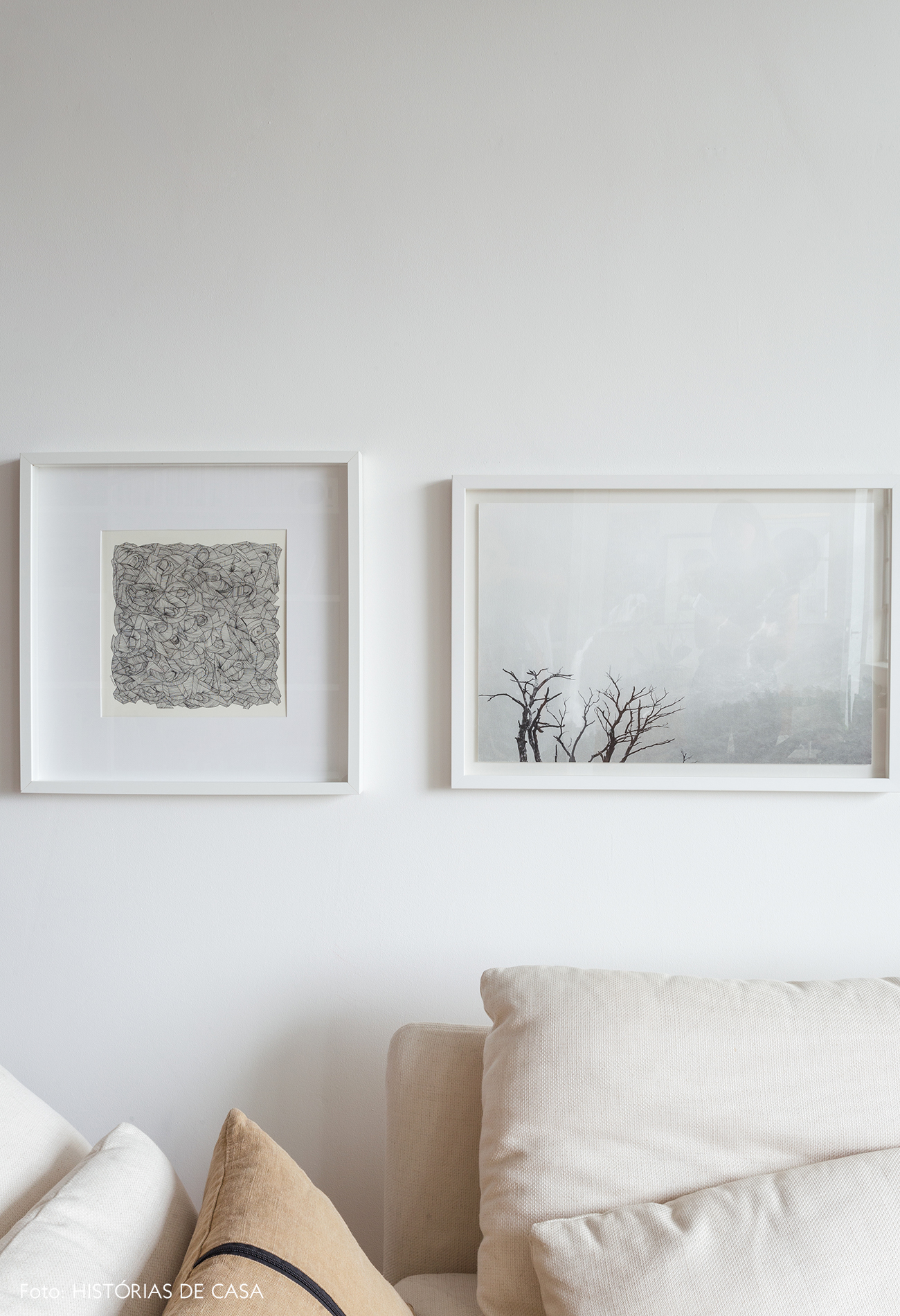 White artwork in a modern gallery wall