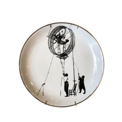 PRATO 27CM COM FRISO OURO RODA DE CIRCO