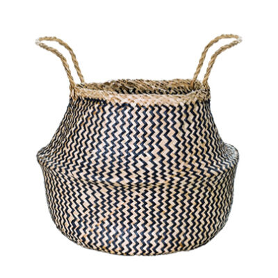 Cesto preto em seagrass p