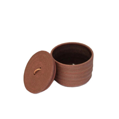 potinho com tampa memória - terracota