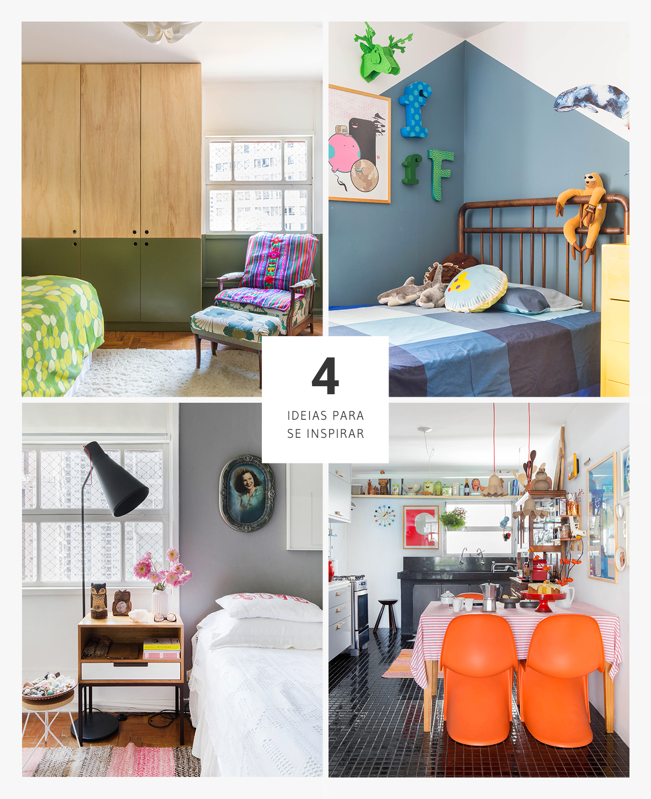 Boas ideias de decoração, casa colorida