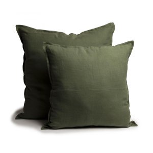 capa almofada linho tinturado oliva