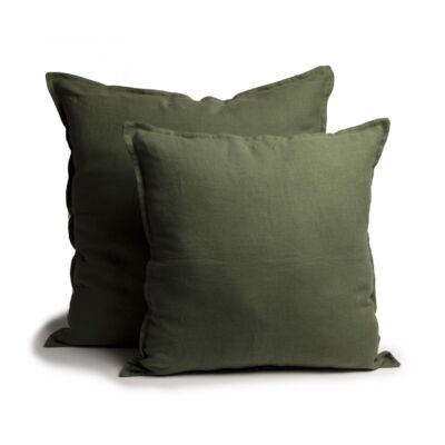 capa almofada linho tinturado oliva