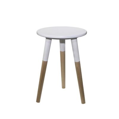 Banqueta Madeira Retrô Branca 45x30cm