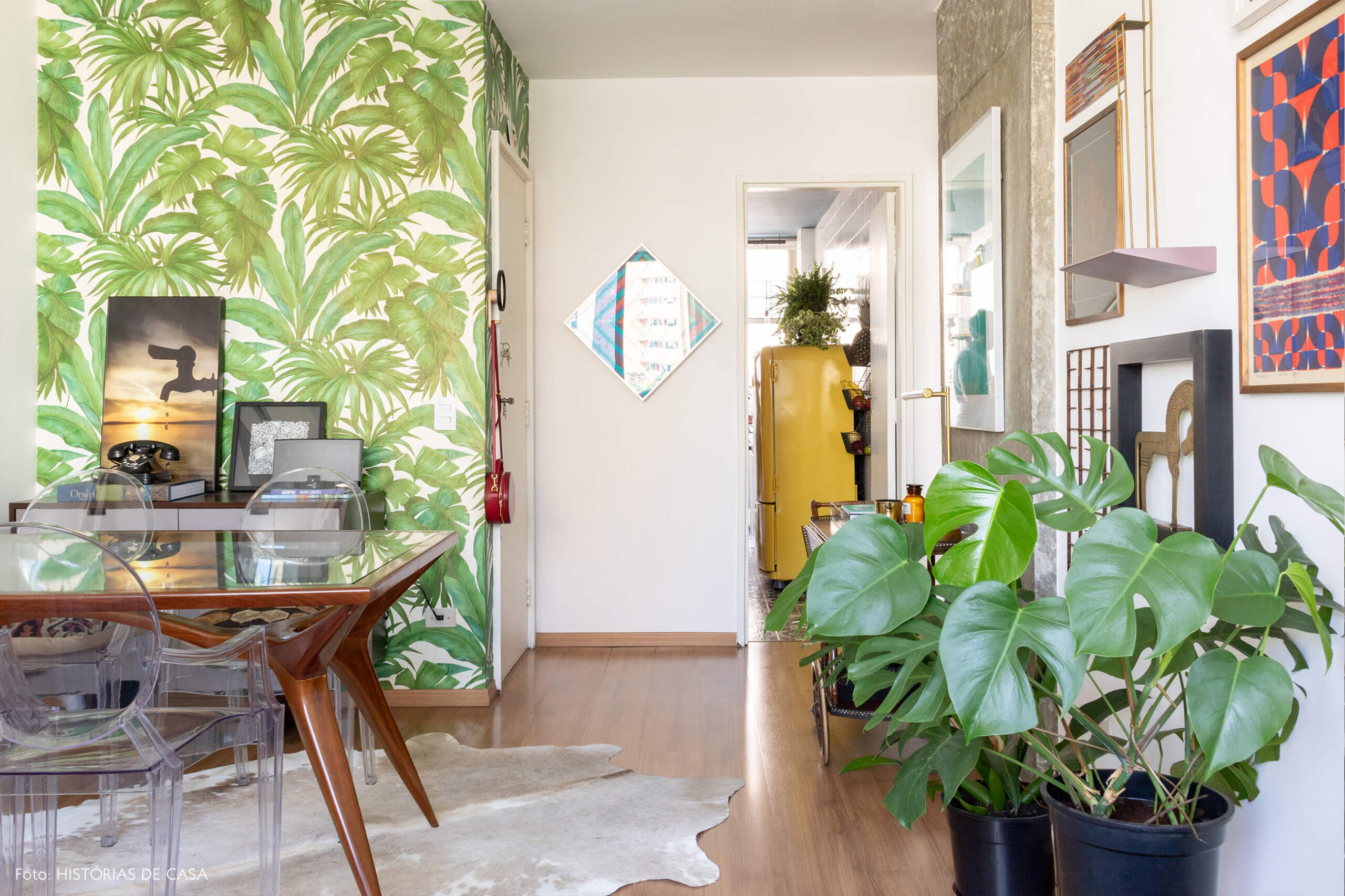 sala papel de parede plantas