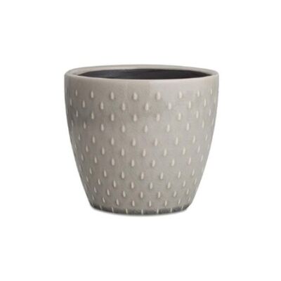 CACHEPOT CINZA EM CERÂMICA