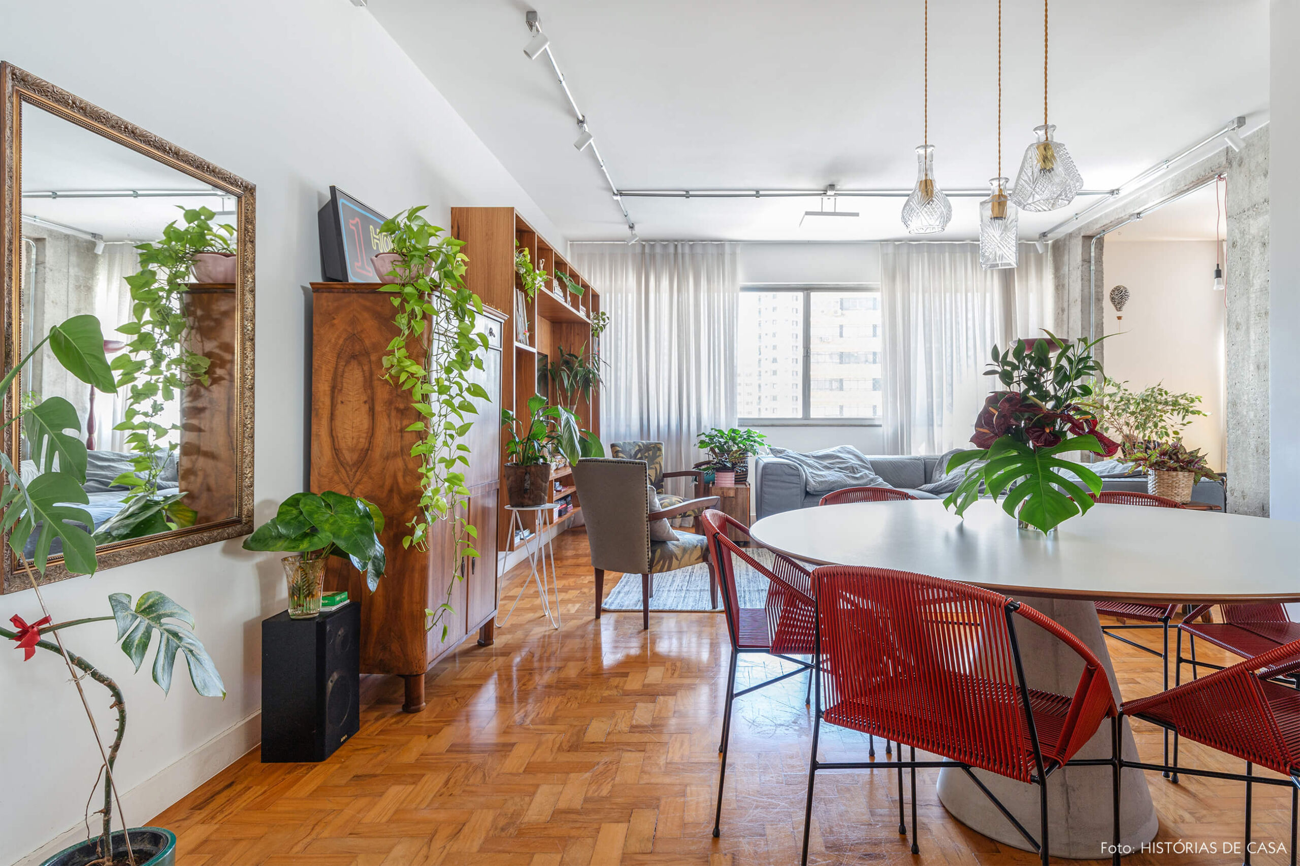 Ap Sala chão madeira e plantas