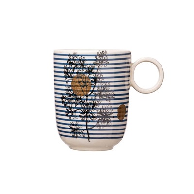 Caneca Klein Foral Azul