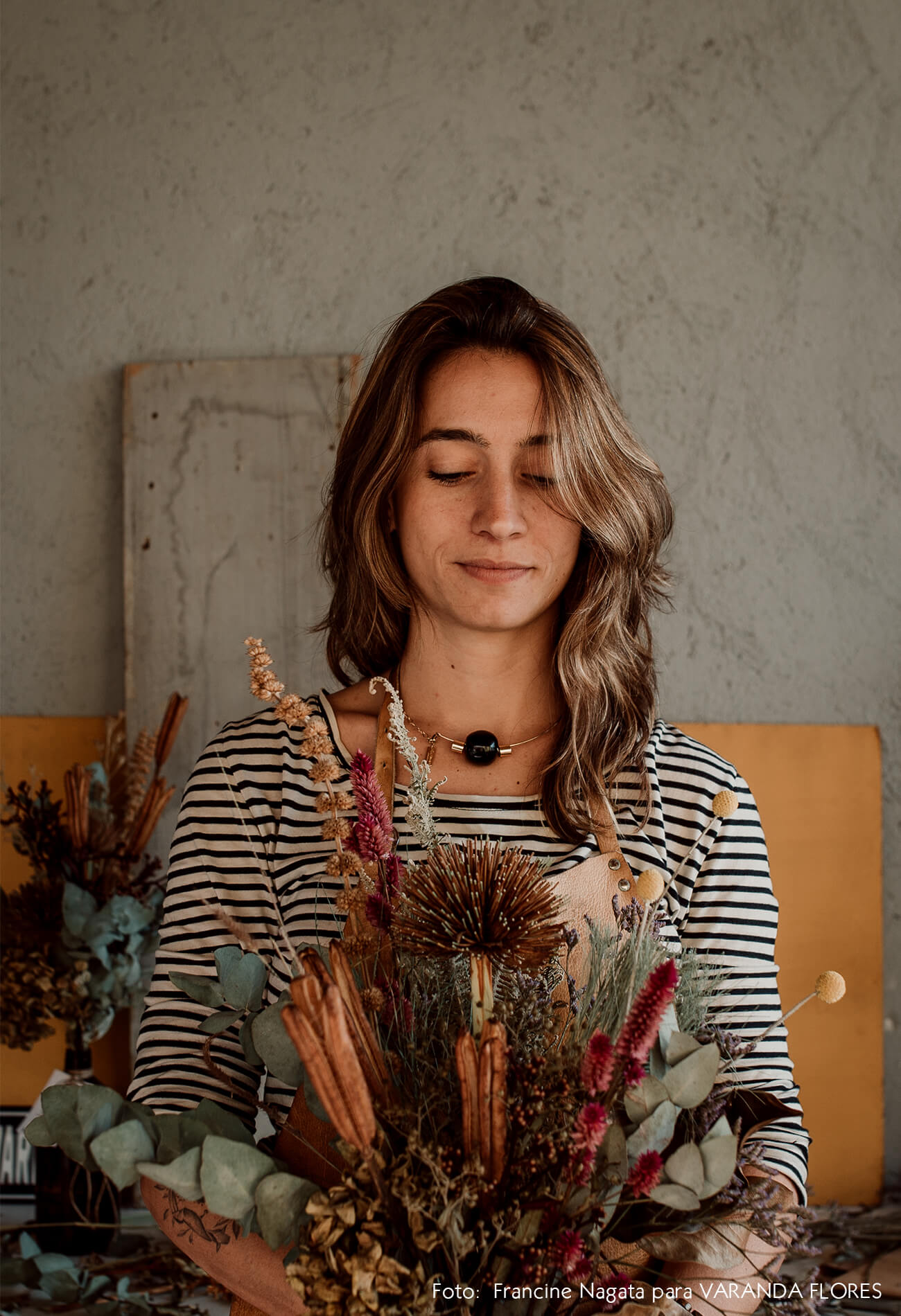 Flores decoração retrato com arranjos plantas