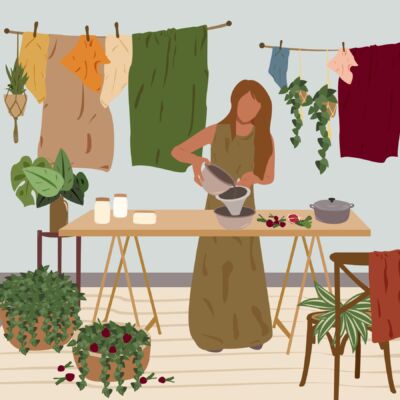 Decoração com tingimento natural de tecidos, como começar. Mattricaria no Histórias de Casa.