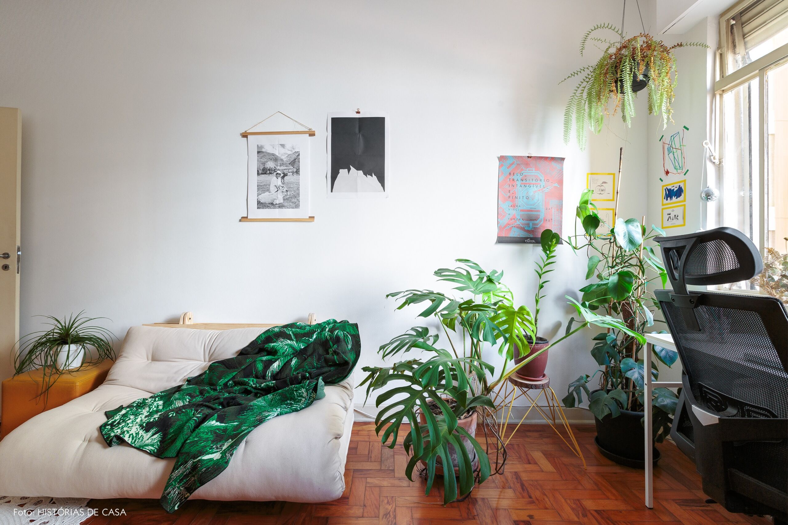 decoração home office futon branco