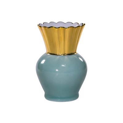 vaso abacaxi ouro azul