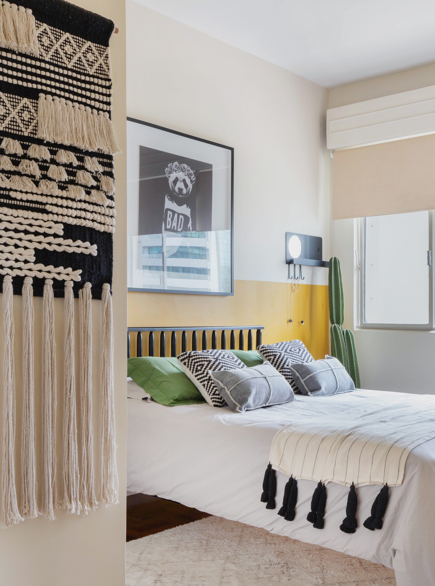 quarto com macrame preto