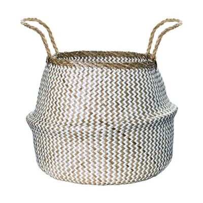 Cesto Branco Em Seagrass