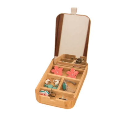 Porta Bijoux em Bambu com Espelho