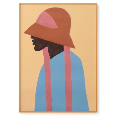 Mulher Preta de Chapéu Vermelho